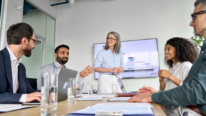 professionals working around a table